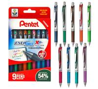 Pentel YBL77/ALTMIX9 - Portafoglio retrattile Energel XM, 0,7 mm, 9 colori