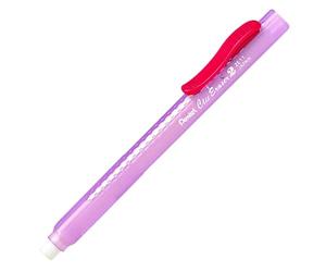 Pentel ZE11T-B "ClicEraser 2" - Penna ricaricabile con custodia semi-trasparente ZER-2, confezione da 12, colore: Rosso