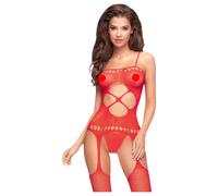 Penthouse Hot Nightfall - set rete ondulato aperto (rosso) - XL