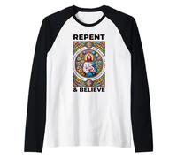 Pentiti e credi! Versi della Bibbia, pentimento Maglia con Maniche Raglan
