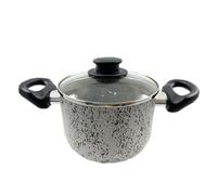PENTOLA 16CM ANTIADERENTE ANTIGRAFFIO 7 STRATI 2 MANICI CON COPERCHIO IN VETRO 0