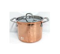 PENTOLA 2 MANICI TRIPLY CM Ø 16 IN RAME ACCIAIO CON COPERCHIO