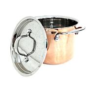 PENTOLA 2 MANICI TRIPLY CM Ø 24 IN RAME ACCIAIO CON COPERCHIO