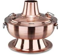 Pentola a carbone con camino - Base in acciaio inox per feste in famiglia