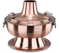 Pentola a carbone per zuppa in rame, stile vintage, con camino, in acciaio inox, ideale per feste di famiglia
