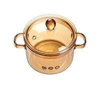 Pentola A Fuoco Lento - Tegame in Trasparente Resistente al Calore con Coperchio - Pentole Trasparenti Da Cottura - Per Cottura Lenta Latte Pasta Zuppa Bollitura Microonde Tè Vapore