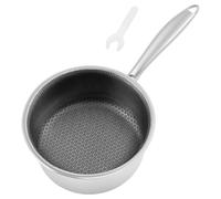 Pentola a nido d'ape in acciaio inox, 18 cm, non rivestita, con manico in acciaio inox, robusta, resistente al calore, per fornelli a induzione, fornelli a gas, fornelli elettrici, fornelli in vetro