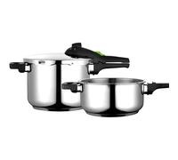 Pentola a Pressione 6 + 4 L Induzione, Acciaio Inox 18/10, 2 Livelli di Pression