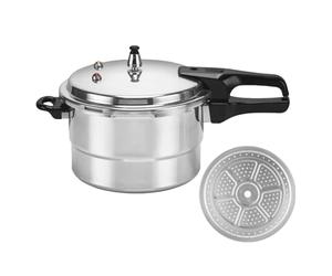 Pentola a pressione - 6,5 l a doppio manico | Inserto per cottura a vapore in lega di alluminio - Pentole durevoli per carne, pollame e frutti di mare, ideale per cucine private, ristoranti