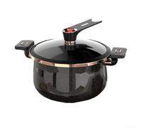 Pentola a pressione antiaderente smaltata di grande capacità, con design a doppia orecchio, per piani cottura a gas e induzione, 26 cm, 28 cm, pentole da cucina per uso domestico (7 l, nero)