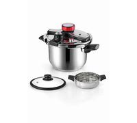 Pentola a pressione automatica ROYAL SWISS 4-6-8-10L in acciaio inossidabile compatibile con tutte le cucine, include accessori per la cottura a vapore