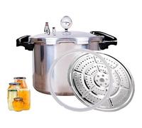 Pentola a pressione con manometro e regolatore, compatibile con gas naturale, fiamma libera e rilascio di pressione 10 PSI, capacità 15 l