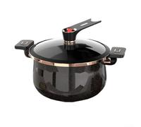 Pentola a pressione con rivestimento antiaderente per una facile pulizia, grande capacità per pasti in famiglia (7L nero)