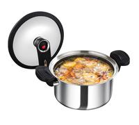 Pentola a pressione da cucina, pentola a pressione familiare, pentola a cottura rapida, struttura multifunzionale in acciaio inossidabile, coperchio di bloccaggio sicuro, ideale per stufati, fagioli