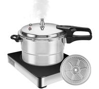 Pentola a pressione - Pentola in alluminio | Batteria a pressione da 5 L con inserto per vaporizzatore | Per il ristorante del cuoco della cucina di frutti di mare