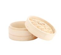 Pentola a vapore cinese in bambù con coperchio, 10/15/20 cm, cestino per cottura a vapore per gnocchi, cottura a vapore cinese per verdure e frutti di mare (10 cm)