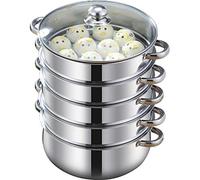 Pentola a vapore da 40 cm, design multiuso a tre livelli per fornelli a gas e a induzione, pentole universali durevoli per esigenze di cottura versatili