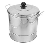 Pentola a Vapore in Acciaio Inox 20l a 3 Strati con Coperchio | Cestello Riso Estraibile, Vassoio e Griglia Inclusi, Finitura Lucida, per Verdure e Panini