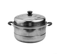 Pentola a vapore in acciaio inox, a 2 ripiani, adatta per tutti i piani cottura, diametro 26/28/30 cm, con 2 strati di vapore, accessori da cucina (30 cm)