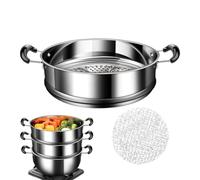Pentola a vapore in acciaio inox, pentola da cucina, 20 cm, inserto rimovibile per cestello vapore, design multistrato per frutti di mare, panini, uova, verdure, pasti , dessert
