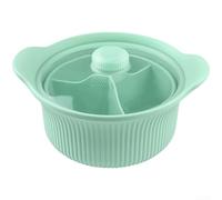 Pentola a vapore in silicone alimentare per microonde e friggitrice ad aria, coperchio trasparente con fori di ventilazione, base antiscivolo per stabilità (verde grande)