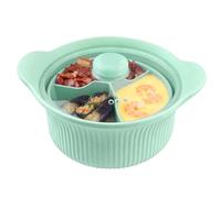 Pentola a vapore per microonde, con manico e scomparto per broccoli, con manico e coperchio, per forno, friggitrice ad aria, cucina, casa, appartamento, cucina, alimenti per bambini, verdure, pasta