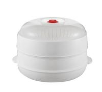 Pentola a vapore per verdure a microonde, compatta Micr0wave, con coperchio e vassoio, fornello da cucina multistrato per verdure, pasta, gnocchi, riscaldante impilabile per pancetta e patate