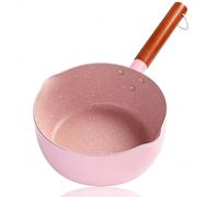 Pentola Antiaderente, Pentola Per Latte Mini Scalda Burro Piccola Pentola Per Zuppa Pentola Per Salsa Sicura Per Il Forno Pentola Per Il Latte Con Doppi Beccucci Per Tutte Le Stufe(Pink-18 cm)