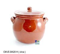 PENTOLA BOMBATA CON COPERCHIO CM.24