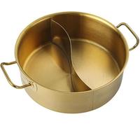 Pentola calda a due lati in acciaio inox, pentola per zuppa a due sapori per Shabu Shabu, compatibile con tutti i principali piani cottura