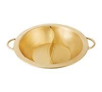 Pentola calda a induzione in rame, pentola in ottone a doppia orecchio per stufato e zuppa, perfetta per cene in famiglia, versatile per uso interno ed esterno