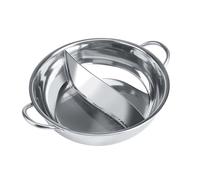 Pentola calda in acciaio inossidabile con divisore, pentole zuppa a doppia facciate a due gusti pentola con maniglia per le riunioni familiari (30 cm)