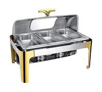 Pentola calda in acciaio inossidabile per server buffet elettrico, set buffet con pentole calde in acciaio inossidabile visibile a buffet, scaldavivande per server buffet 9L/13L per mantenere il
