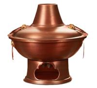 Pentola calda in rame per cucinare, pentola cinese per cucina domestica, pentole resistenti per pasti in famiglia, diametro 34 cm, perfetta per cene calde