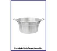 Pentola Caldaia in Alluminio Pentolone per Bollitura Pomodoro Conserve + Manici