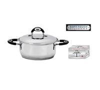 Pentola Casseruola in Acciaio con Coperchio e Manici New Bavaria 16 cm
