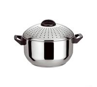 Pentola con coperchio perforato, 16 cm, resistente alla ruggine | Coperchio con colino integrato, scolapasta velocemente, senza bisogno di scolapasta, diametro 16 cm, corpo in acciaio inox