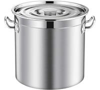 Pentola Cucinare, pentola brodo Grande, pentola brodo Professionale in Acciaio Inox con Coperchio, pentola Cucinare Varie fonti Calore