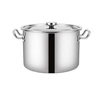 Pentola Cucinare, pentola in Acciaio Inox, pentola Cucinare, Grande pentola Profonda in Acciaio Inox, induzione Professionale, pentola in Acciaio Inox sicura con Coperchio Tutti i fornelli
