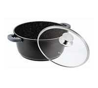 Pentola da 19 l, con coperchio in vetro, 40 cm, per zuppe, latte, stufato | Casseruola in alluminio pressofuso, rivestimento antiaderente, adatta a piani cottura a induzione, leggera e maneggevole