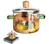 Pentola da 22 cm, bollitore resistente al calore, pentola trasparente da 1600 ml per preparare salse, pasta, tè, pentole versatili, adatte per l'uso quotidiano in