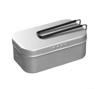 Pentola da campeggio in alluminio con foro di riduzione della pressione, 800 ml, per escursioni all'aperto e sopravvivenza, include fornello pieghevole e tagliere