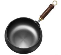 Pentola da cucina in ferro forgiato a mano, 26,5 cm, per cucina domestica, professionale, padella in ferro tradizionale a pancia grande, padella in metallo non rivestito, pentole riscaldate (A)
