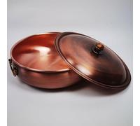 Pentola da Cucina in Rame da 28 cm, capacità 5 kg, in Rame, Multifunzionale, Senza Coperchio, Perfetta per stufati, zuppe e fritture, Una Sola pentola.