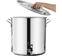 Pentola da Minestra con Coperchio, Pentola con Coperchio da Zuppa in Acciaio Inox Pentola da Brodo con Fondo Composito 5-90l Secchio per Vino, Addensare La Lattina di, 65L (45 * 45cm/25.6 * 25.6inch)