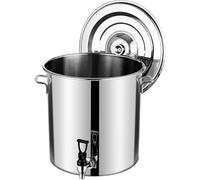 Pentola da zuppa in acciaio con coperchio e beccuccio, 20 l, perfetta per la produzione di birra domestica, cucina, Beve Dispeng - Pentola da 30 cm x 30 cm per uso in cucina