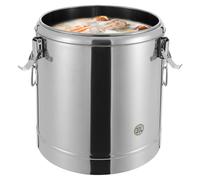 Pentola da zuppa per gastronomia, 30 l, in acciaio inox, isolata con coperchio, grande contenitore per alimenti e zuppe, due manici con protezione anti-scottatura, per mense scolastiche, hotel