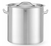 HENDI Pentola con coperchio, grande capacità: 36L, adatta a tutte le fonti di calore, lavabile in lavastoviglie, ø360x(H)360mm, acciaio inox
