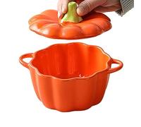 Pentola di, ciotola di in ceramica con coperchio, ciotola di farina d'avena, ciotola di, ciotola di Halloween con manico, accessorio creativo, decorazione per Halloween a