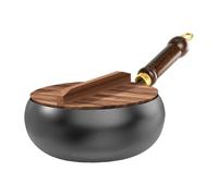 Pentola Di Ferro - Pentole Senza Bastone | Pentole Da Cucina | Utensili Da Cucina Antiadesivi | Padella Con Coperchio E Spatola | s Cinese A Fondo Rivestito In Legno | Utensili Da Cucina |